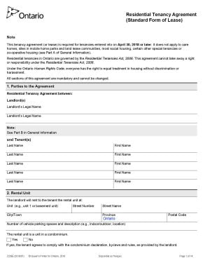 Understanding the New Ontario Standardized Lease Agreement - Team Masterson